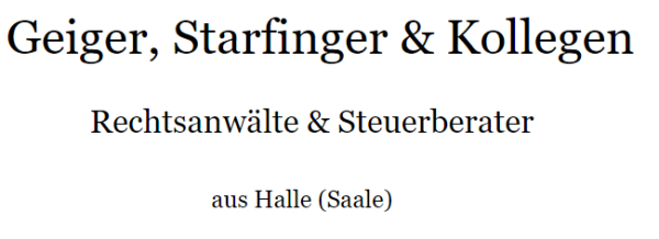 Geiger Starfinger & Kollegen